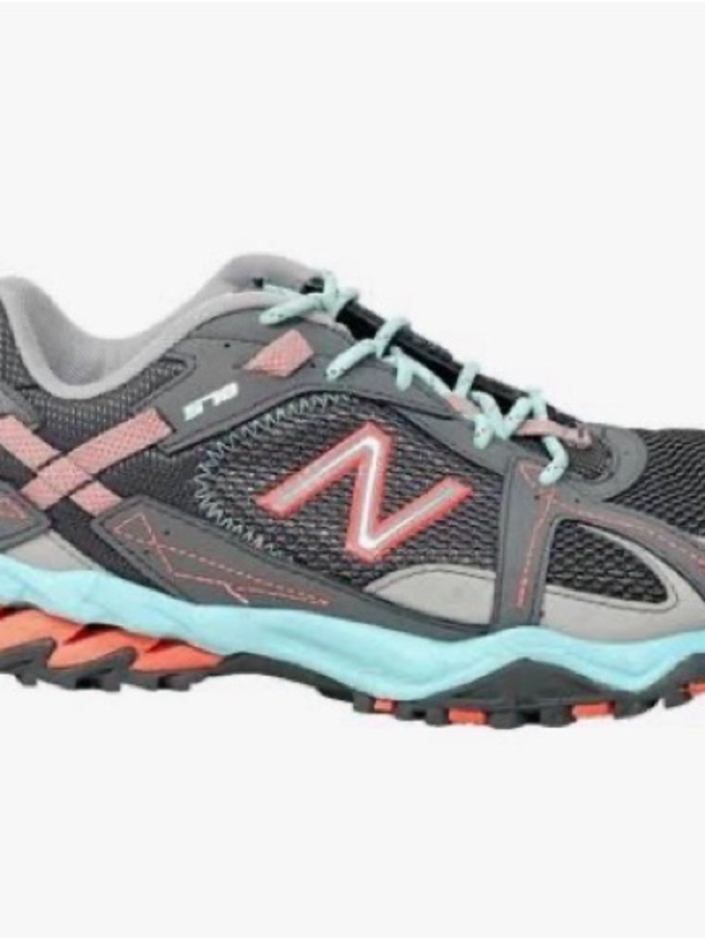 New Balance Women's Gray Coral and Mint Trail Runner Shoe